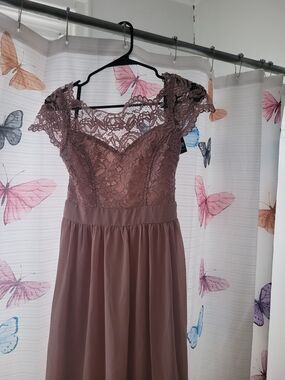 Gorgeous Lace Maxi Dress In Dusty Rose
